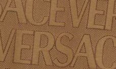 Versace Knee-length Shorts In All-over Pattern In Brown Beige