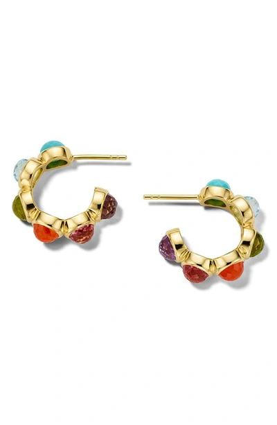 Shop Ippolita Lollipop® 18k Bubble Tiny Hoop Earrings In Gold/ Rainbow