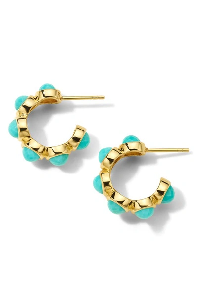 Shop Ippolita Lollipop® 18k Bubble Tiny Hoop Earrings In Gold/ Turquoise