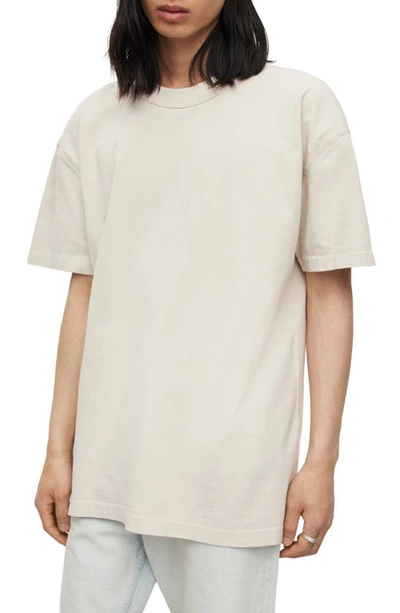 Shop Allsaints Isac Cotton T-shirt In Biscuit Taupe