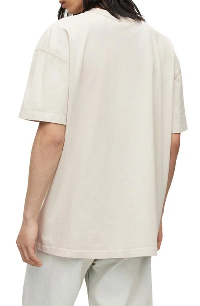 Shop Allsaints Isac Cotton T-shirt In Biscuit Taupe