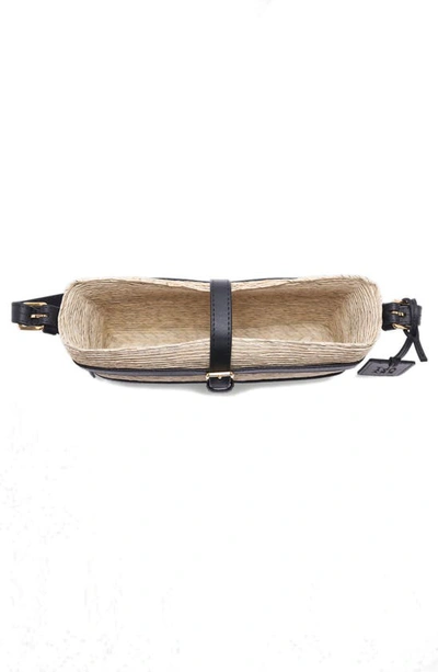 Shop Altuzarra Watermill Woven Palm Shoulder Bag In Natural/ Black