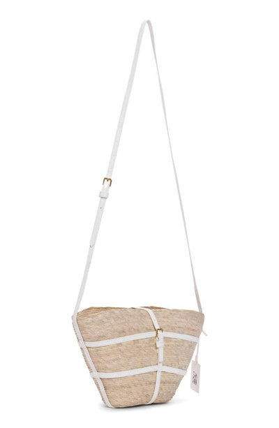 Shop Altuzarra Watermill Woven Palm Crossbody Bag In 000289 Natural/ White