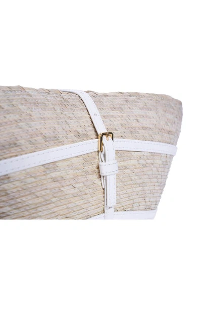 Shop Altuzarra Watermill Woven Palm Crossbody Bag In 000289 Natural/ White