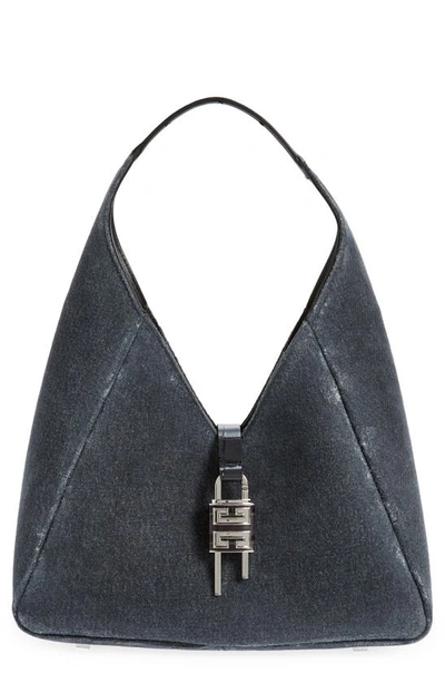 Shop Givenchy Medium G-lock Denim Hobo Bag In Black