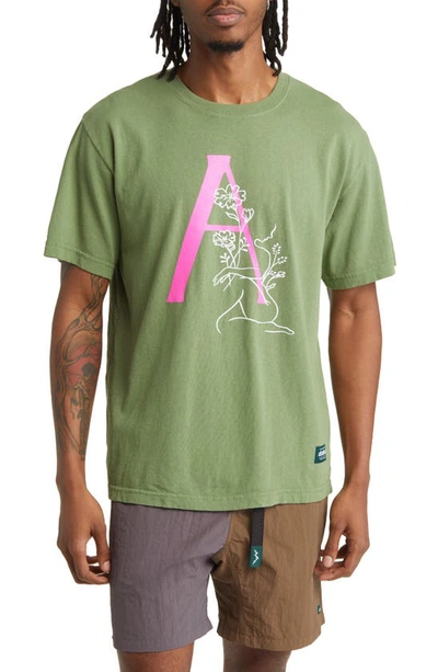 Shop Afield Out Thorn Graphic T-shirt In Sage