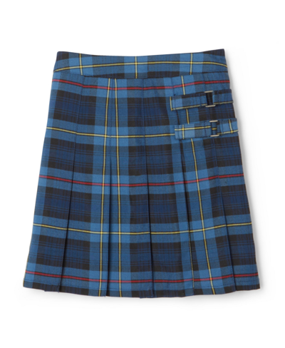Shop French Toast Toddler Girls Adjustable Waist Plaid Two-tab Scooter Plaid Skirt In Blue