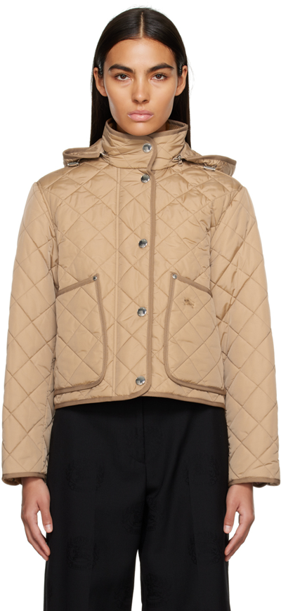 Burberry Roxbugh Quilted Hooded Jacket In Brown