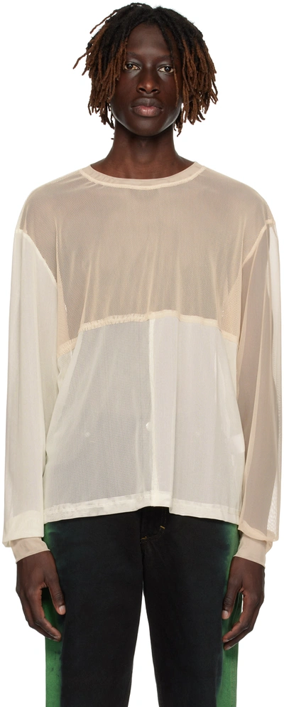 Shop Eckhaus Latta Ssense Exclusive Beige Long Sleeve T-shirt In Cream Multi