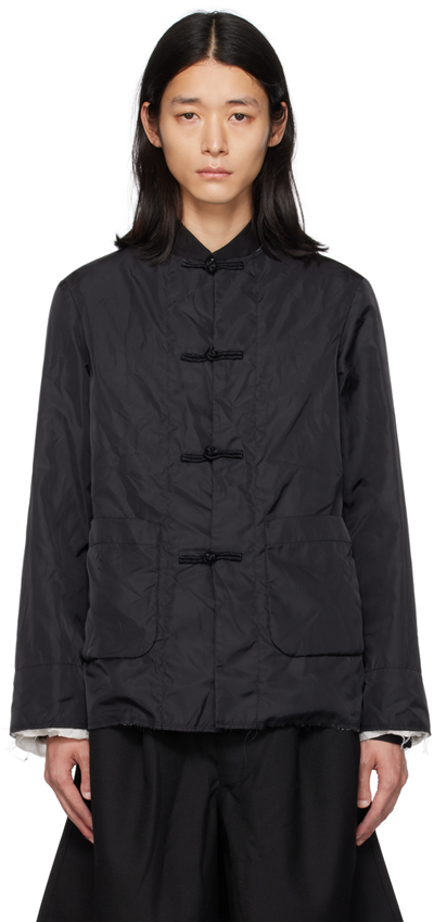Shop Black Comme Des Garçons Black Toggle Jacket In 1 Black X White
