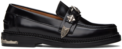 Shop Toga Black Hardware Loafers In Aj1041 - Black