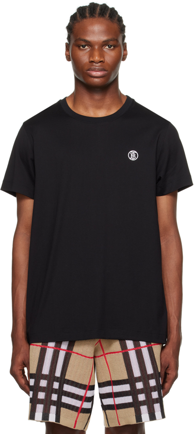Shop Burberry Black Monogram T-shirt