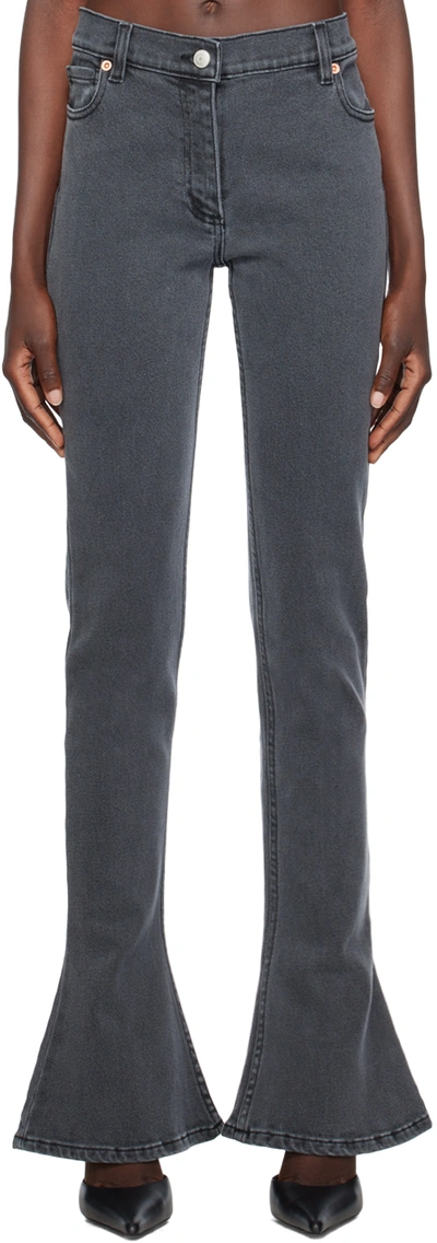 Shop Magda Butrym Gray Flare Jeans In Grey