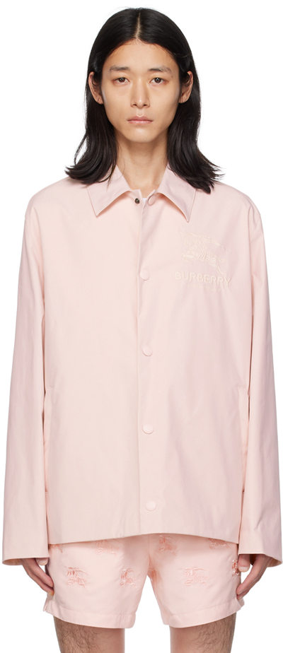 Shop Burberry Pink Ekd Shirt In Soft Blossom