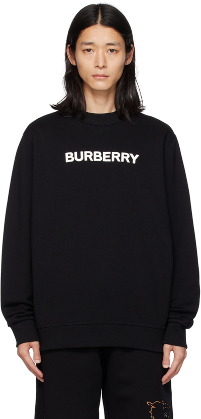 Shop Burberry Black Printed Sweatshirt