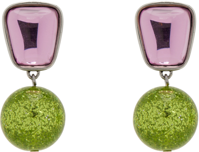 Shop Mondo Mondo Pink & Green Acme Earrings In Kiss