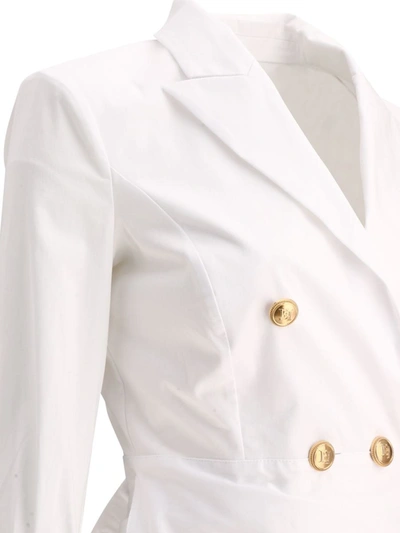 Shop Elisabetta Franchi Cotton Shirt With Sash In White