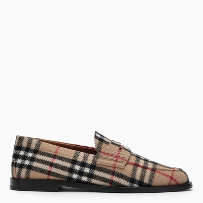 Shop Burberry | Check Loafer In Wool Felt In Multicolor