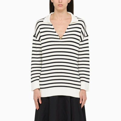 Shop Valentino | Striped V-neck Sweater In Print