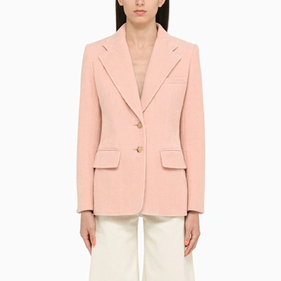 Shop Chloé | Pink Velvet Single-breasted Jacket