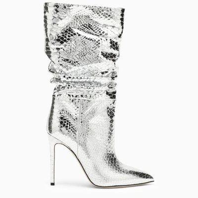 Shop Paris Texas Px514 Silver Leather Boot In Metal
