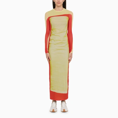Shop Loewe | Yellow/red Sheath Dress