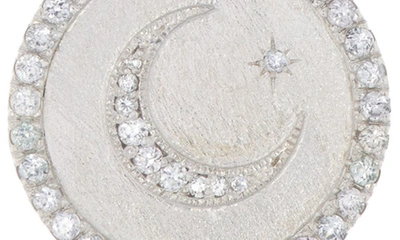 Shop Anzie Sterling Silver Pavé White Sapphire Moon Pendant Necklace