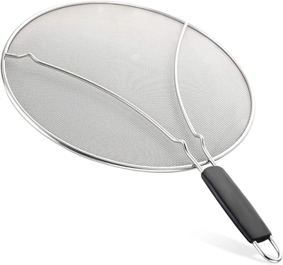 Zulay Kitchen Stainless Steel Splatter Screen For Frying Pan In Black