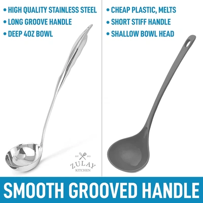 Zulay Kitchen Stainless Steel Soup Ladle With Comfortable Grip In Silver