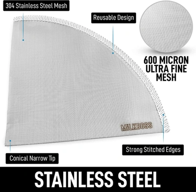 Zulay Kitchen Reusable Paperless Permanent Stainless Steel Coffee Filter In White