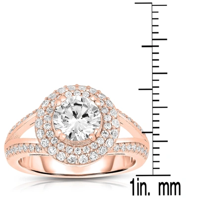 Shop Genevive Cubic Zirconia Sterling Silver Cubic Zirconia Ring In Pink