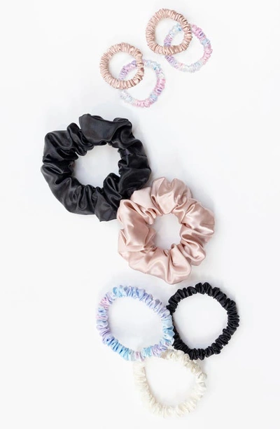 Blissy Assorted 9-pack Silk Scrunchies In White