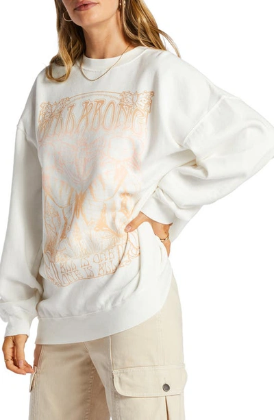 Shop Billabong Ride In Cotton Blend Graphic Sweatshirt In Salt Crystal 4