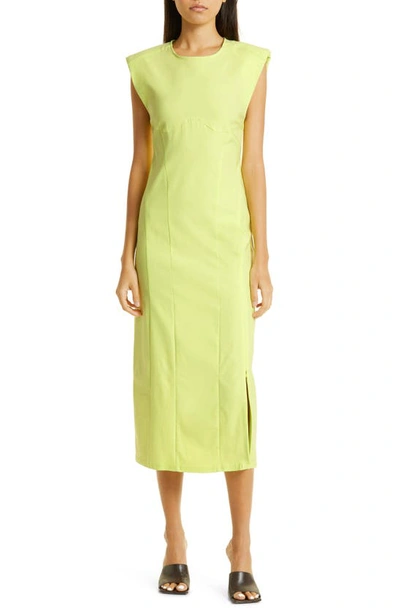 Shop Gestuz Aurora Cap Sleeve Sheath Dress In Sunny Lime