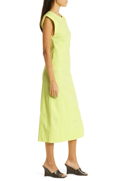 Shop Gestuz Aurora Cap Sleeve Sheath Dress In Sunny Lime