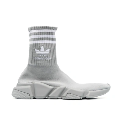 Shop Balenciaga X Adidas Speed 2.0 Lt Sock Sneakers In Gray