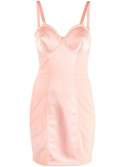 Shop Jean Paul Gaultier Conical Corset Short Dress In Pink