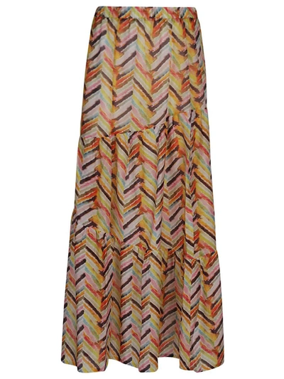 Shop Feel Me Fab Noto Printed Long Skirt In Multicolour