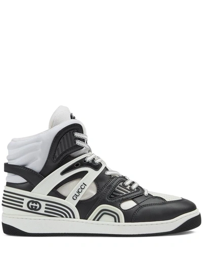 Shop Gucci Basket Sneakers In Black