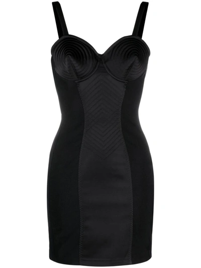 Shop Jean Paul Gaultier Conical Corset Short Dress In Black