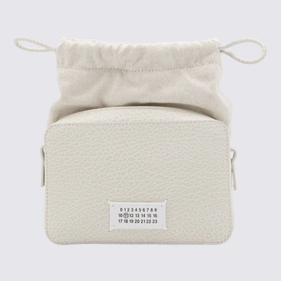 Shop Maison Margiela White Leather 5ac Camera Bag Top Handle Bag
