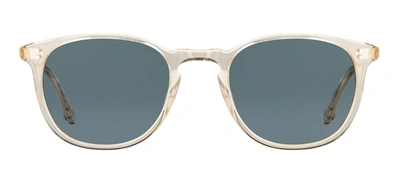 Shop Garrett Leight Kinney 2007 Ch/bs Plr Round Polarized Sunglasses In Blue