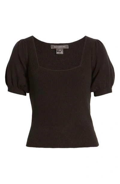 Shop French Connection Jaida Ribbed Square Neck Sweater In Black