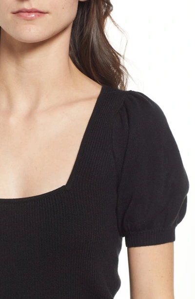 Shop French Connection Jaida Ribbed Square Neck Sweater In Black