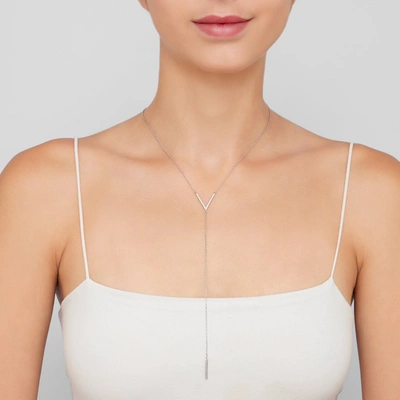 Adornia V Necklace With Drop Chain Silver In Silver