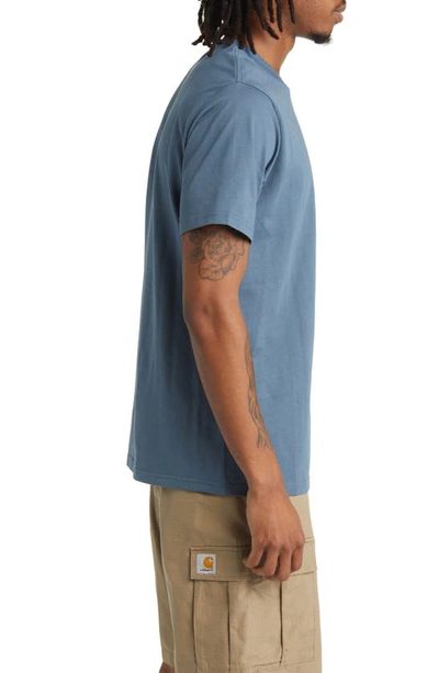 Shop Carhartt Logo Pocket T-shirt In Storm Blue