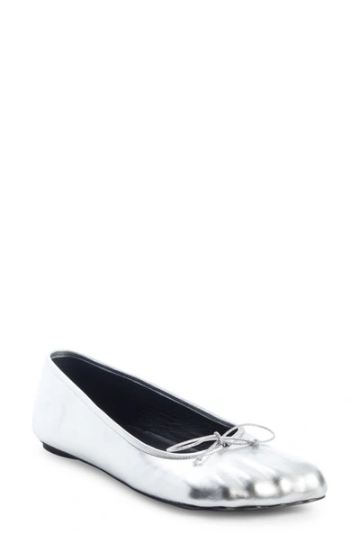 Shop Balenciaga Fetish Metallic Ballerina Flat In Silver