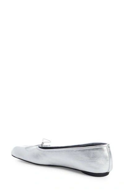 Shop Balenciaga Fetish Metallic Ballerina Flat In Silver