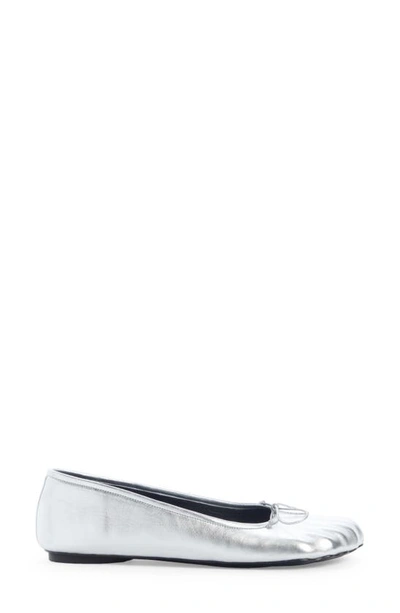Balenciaga Fetish Metallic Ballerina Flats In Silver
