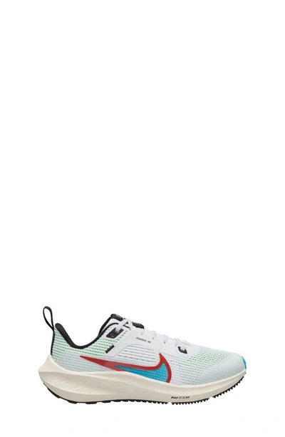 Shop Nike Kids' Air Zoom Pegasus 40 Running Shoe In White/ Multi-color/ Ivory